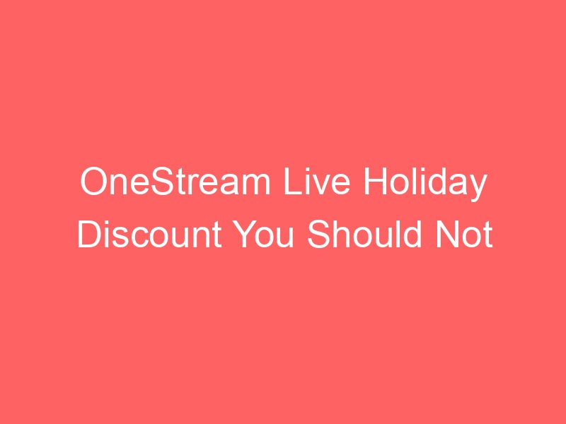Locker.Ink | OneStream Live Holiday Discount You Should Not Miss